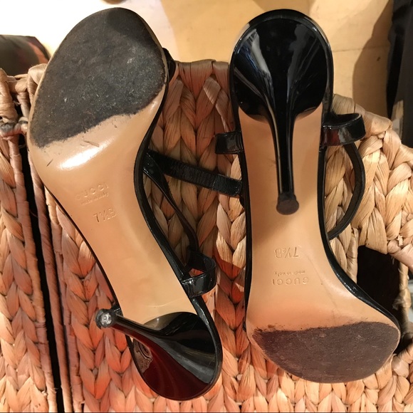 GUCCI chain sandal heels Sz 7.5 - Picture 7 of 11